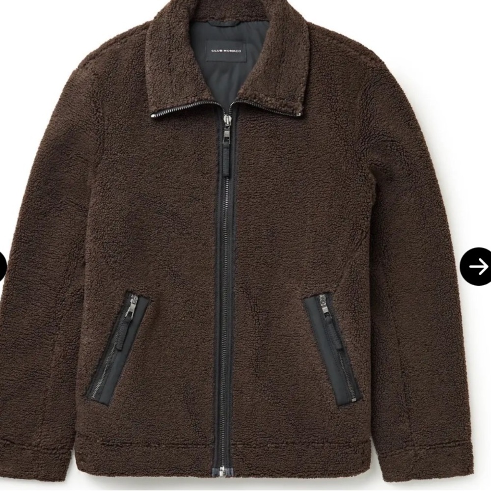 MEns Club Monaco Fleece Coat Size Large